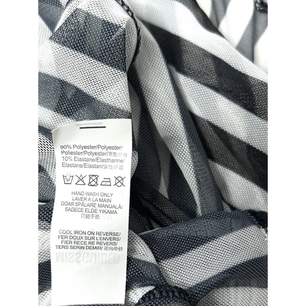 Missguided Skirt Size 12 Black White Stripe Sheer Mesh Maxi Festival Beach Party - Picture 9 of 12